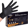 Thor Grip Heavy Duty Black Industrial Nitrile Gloves with Raised Diamond Texture, 8-Mil, Latex Free, 50-Ct Box
