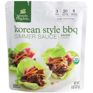 Simply Organic Korean BBQ Simmer Sauce, Certified Organic | 8 Oz