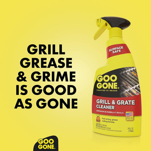 Image of Goo Gone Grill and Grate Cleaner Spray (2 Pack) Cleans and Degreases BBQ Cooking Grates and Racks, Pellet and Electric Smokers- 24 Ounce