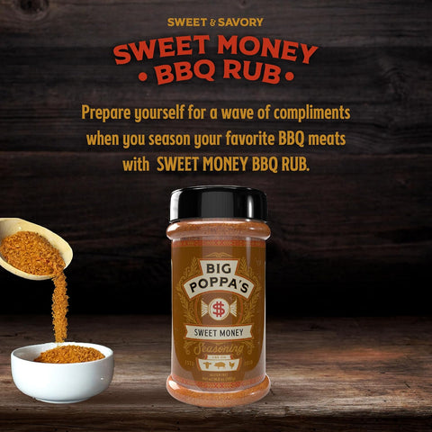 Image of Big Poppa’S Sweet Money BBQ Rub — Award Winning Pork BBQ Rub — Gluten-Free Spice Mix — Dry Rubs for Smoking and Grilling with Granulated Honey (14 Oz)