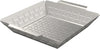 Cave Tools Vegetable Grill Basket - Large Non Stick BBQ Grid Pan for Vegetables, Meat, Fish, Shrimp, & Fruit - Dishwasher Safe Stainless Steel - BBQ Grill Accessories