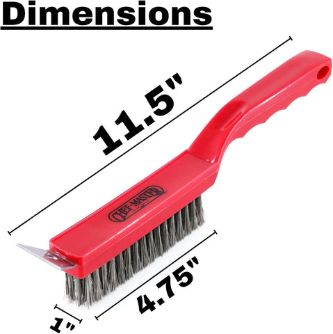 Image of 90044 Grill Brush | Handheld Small Grill Cleaning Brush | 2 in 1 | Wire Bristles | Scraper Head | Comfortable Handle | Heavy Duty Plastic Construction