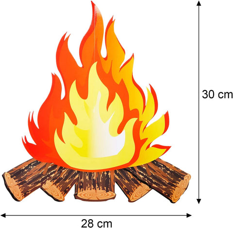 Image of 12 Inch Tall Artificial Fire Fake Flame Paper 3D Decorative Cardboard Campfire Centerpiece Flame Torch for Campfire Party Decorations (2)