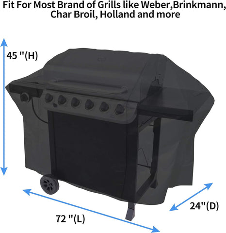 Image of NEXCOVER Grill Cover, 72 Inch Waterproof BBQ Cover, 600D Heavy Duty Gas Grill Cover,Rip Resistant Barbecue Cover for Weber,Brinkmann, Char Broil, Holland (72 Inch)