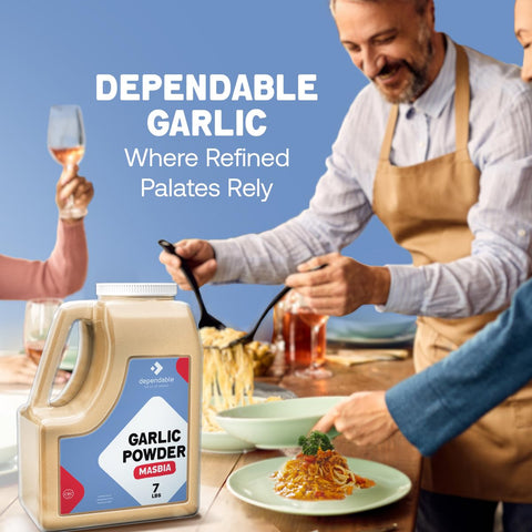 Image of Dependable Food Garlic Powder -7 LB.- Restuarant Bulk Size Jar, Kosher, Versatile, Dehydrated, Non-Gmo Seasoning for Vegetables, Meat Rubs & More - Allergen-Free, 100% Natural Granulated Garlic