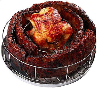 BBQ Guru Rib Rings | Rib Rack for Smoking/Grillings Holds 5 Ribs and a Whole Chicken
