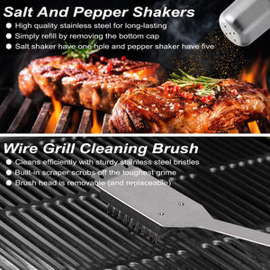 29 PCS BBQ Grill Accessories Stainless Steel BBQ Tools Grilling Tools Set with Storage Bag for Christmas Birthday Presents - Camping Grill Utensils Set Ideal Grilling Gifts for Men Dad Women