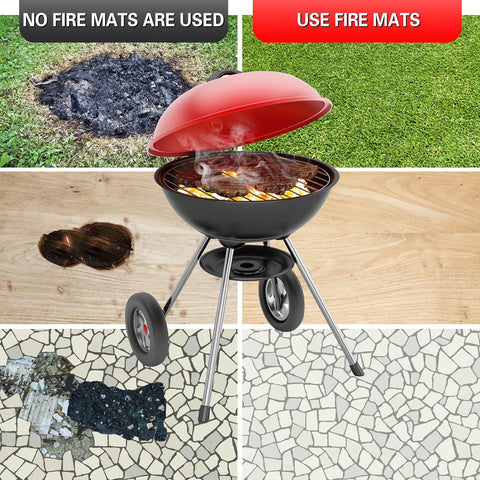 Image of Nqrxgej under Grill Mat, 40×40 Inch BBQ Floor Mats, Deck Patio Protector Mat, Indoor Fireplace Mats Fire Pit Mats, Fire Resistant, Water Resistant, Oil Proof