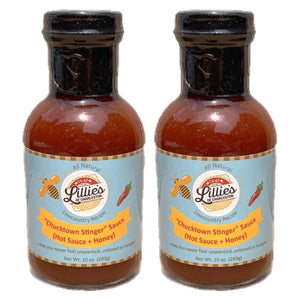 Lillie'S of Charleston Chucktown Stinger (Hot Sauce + Honey) | Natural, No Preservatives, Vegan | Great with Chicken, Pork Ribs, Veggies, Fish, Fries & Pizza | 2-10 Oz. Bottles