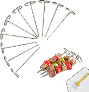 BBQ Vertical Skewers Sticks Stainless Steel Barbecue Grill Skewers for Air Fryer Stainless Steel Skewer Stand Air Fryer Grill Accessories