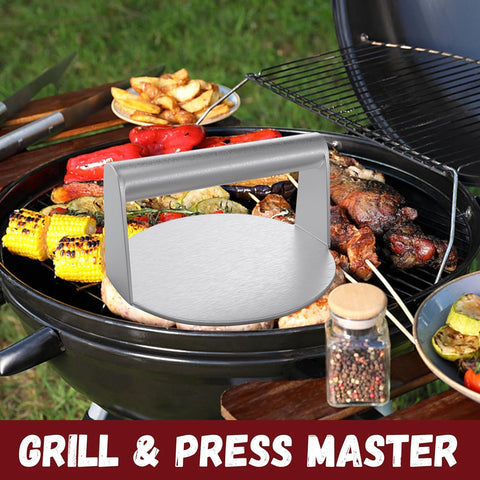 Image of PMYEK Smash Burger Press, 5.5Inch round Non-Stick Stainless Steel Burger Press Professional Burger Smasher for Griddle, Professional Griddle