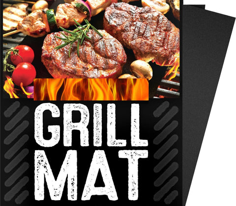 Image of BBQ Grill Sheets Mat ,100% Non Stick Safe ,Extra Thick,Reusable and Dishwasher Safe, 3 Piece of (13"X15.75")