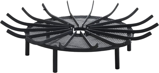 BPS round Fire Pit Grate Log Spider Grate Wheel Firewood Grate for Outdoor Fire Pit, 36 Inch Diameter