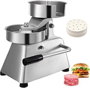 VBENLEM Commercial Hamburger Patty Maker 150Mm/6Inch Stainless Steel Burger Press Heavy Duty Hamburger Press Meat Patty Maker Hamburger Forming Processor with 1000 Pcs Patty Papers