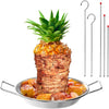 Al Pastor Vertical Stand Skewer for Gril - Stainless Steel Vertical Skewer for Shawarma, Tacos Al Pastor, Kebabs-Use on Smoker, Stove, or Oven, Vertical Barbecue Stand with 3 Removable Size Spikes An