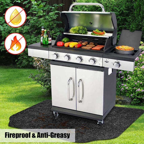 Image of Fasmov 36 X 48 Inches under the Grill Protective Deck and Patio Mat, under Grill Floor Mats to Protect Deck, BBQ Mat for under BBQ, Absorbent Oil Pad Protector for Deck & Patio