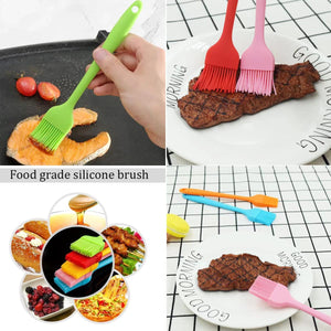 YOKIOU 18In Grill Basting Mop BBQ Mop Brushes for Sauce with 3 Extra Replacement Cotton Fiber Basting Mop Heads and 4 Pcs Silicone Basting Pastry & BBQ Brush Set