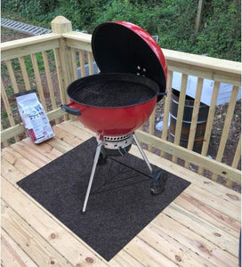 Gas Grill Mat— BBQ Grilling Gear for Gas/Deck Absorbent Grill Mat Lightweight Washable Floor Mat，Under Grill Mat for Protective Floor，Protects Decks and Patios from Grease and Sauce Spills(36" X60")