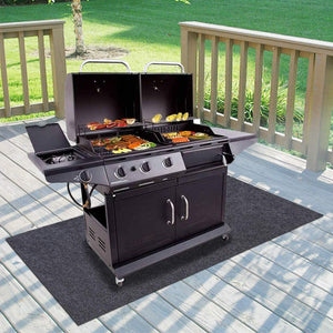 Gas Grill Mat,Bbq Grilling Gear for Gas/Absorbent Grill Pad Lightweight Washable Floor Mat to Protect Decks and Patios from Grease Splatter,Against Damage and Oil Stains(36”×47“)