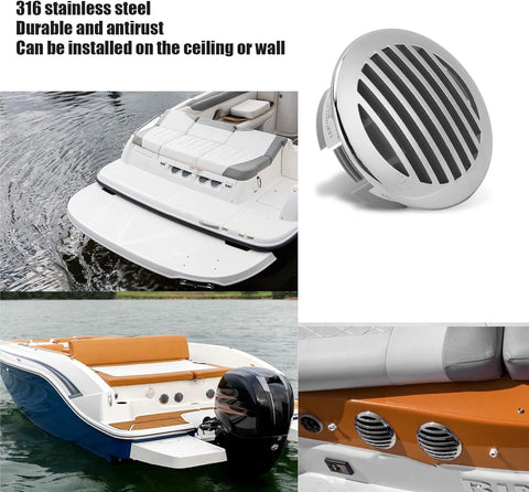 Image of Boats Airflow Vent Cover 4Pcs 3.5In 316 Stainless Steel High Polished Cap Boats Air Outlet Grill Marine Parts for Yachts Rvs