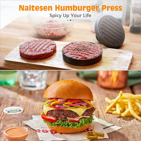 Image of Naitesen Hamburger Press Patty Maker Burger Patty Maker Non-Stick Burger Smasher Cooking Gadgets for Kitchen Baking
