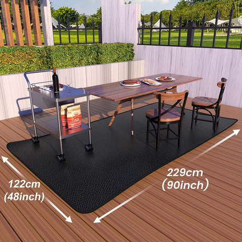 Image of Super Extra Large 90X48 Inch under Grill Mat for Outdoor Grill, Charcoal, Flat Top, Smoker, Deck Patio Protection Mats, Indoor Fireplace Mats, Fire Pit Mat, Both Sides Fireproof Waterproof Pad