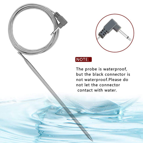 Image of Thermometer Probe with Clips, Set of 2 Waterproof Meat Probe Replacement for Maverick ET-732/733 and Ivation IVA-WLTHERM IVAWT738