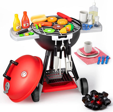 Image of JOYIN 34 PCS Cooking Toy Set, Kitchen Toy Set, Toy BBQ Grill Set, Little Chef Play, Kids Grill Playset Interactive BBQ Toy Set for Kids