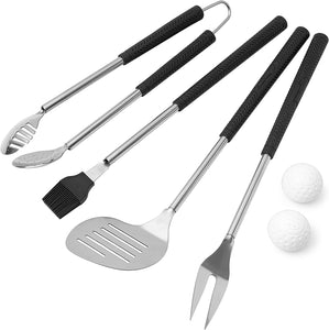 Golf Club 7 Pcs BBQ Tools Gift Set - Father'S Day Birthday Gifts for Men Dad, Grill Accessories - for Camping Stainless Steel Utensils Set - Stainless Steel Grilling Birthday Hiking Outdoor Storage