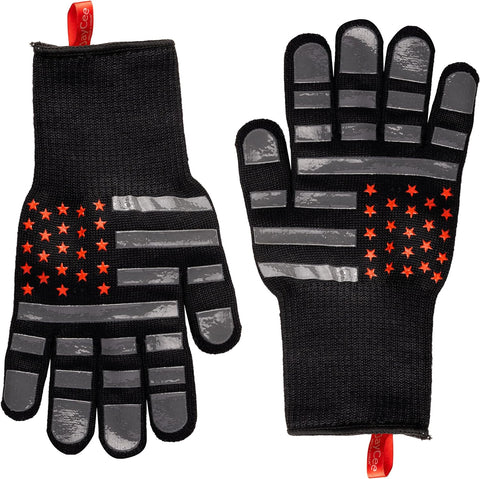 Image of 'Merica BBQ Gloves, 1472 Degree F Heat Resistant, Cut Resistant Lining, Non Slip Silicone, Machine Washable, Grilling, Baking, Cooking, Cutting