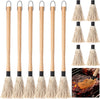 6 Pcs 18 Inch Grill Basting Mop with 6 Extra Replacement Heads BBQ Sauce Basting Mops Brush with Long Wooden Handle Barbecue Mop for Grilling Marinade Cooking Cleaning Smoking Meat Accessories