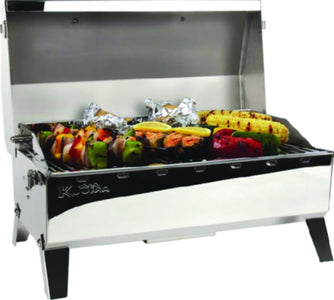 Stow and Go Propane Tabletop and Mountable Grill - Stainless Steel Gas Grill with Foldable Legs | Great for Camping, Boating, Picnics, Barbeques & More |13,000 Btus - (58130)