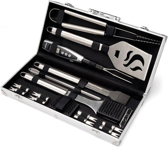 CGS-5020 BBQ Tool Aluminum Carrying Case, Deluxe Grill Set, 20-Piece