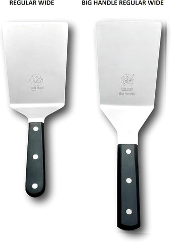 Image of DUE BUOI Big Handle Wide Spatula Blade Dimension 4" X 6.1/3". Good for Burger Kitchen Bbq Grill Griddle Pastry. Non-Stick Durable. ICQ Approved.