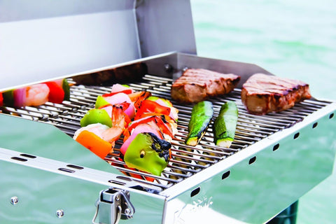 Image of Stow and Go Propane Tabletop and Mountable Grill - Stainless Steel Gas Grill with Foldable Legs | Great for Camping, Boating, Picnics, Barbeques & More |13,000 Btus - (58130)