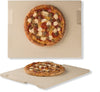 Pizza Stone 12In X 15In Rectangular Baking & Grilling Stone, Perfect for Oven, BBQ and Grill. Innovative Double - Faced Built - in 4 Handles Design