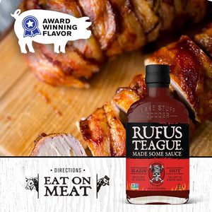 Rufus Teague - Blazin' Hot BBQ Sauce - Premium Barbecue Sauce - 15.25 Oz. Bottles - 2 Pack