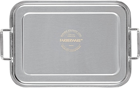 Farberware Classic Traditions Stainless Steel Roaster/Roasting Pan with Rack, 17 Inch X 12.25 Inch