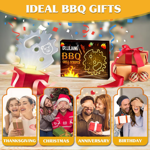 Image of BBQ Grill Scraper Stocking Stuffers for Men - Gifts for Men Women Dad Unique Cooking Gift Ideas Cool Kitchen Gadgets Useful Stuff Smoker Accessories Outdoor Grilling Grate Cleaning Tools Christmas