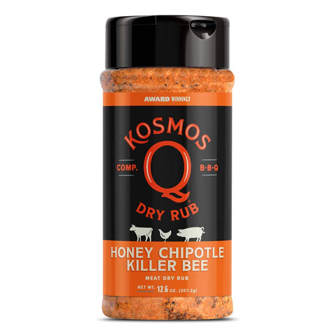 Image of Kosmos Q Honey Chipotle Killer Bee BBQ Rub | Sweet & Spicy Blend | Great on Brisket, Steak, Chicken, Ribs & Pork | Best Barbecue Rub | Meat Seasoning & Spice Dry Rub | 12 Oz Shaker