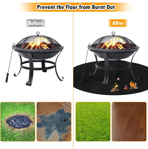 Image of 40" round Fire Pit Mat 3-Layer Outdoor under Grill Mat Patio Deck Protector BBQ Mat,Fire Proof Pads for Solo Stove Bonfire under Fire Pit,Charcoal Grills,Griddles and Smokers