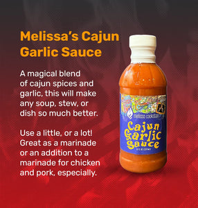 Melissa Cookston Cajun Garlic Sauce, Versatile Spicy Sauce for Marinating & BBQ, 8 FL Oz.