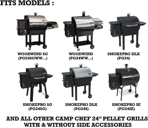 Image of Grill Cover Replacement for Camp Chef Woodwind, Smokepro, All 24-Inch Pellet Grills - Upgraded Heavy Duty, Ultra-Durable, All-Weather Pellet Grill Cover - Charcoal Gray
