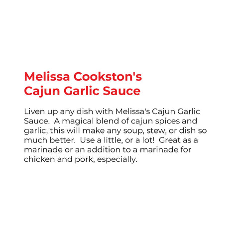Image of Melissa Cookston Cajun Garlic Sauce, Versatile Spicy Sauce for Marinating & BBQ, 8 FL Oz.
