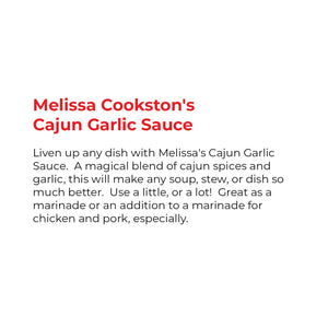 Melissa Cookston Cajun Garlic Sauce, Versatile Spicy Sauce for Marinating & BBQ, 8 FL Oz.