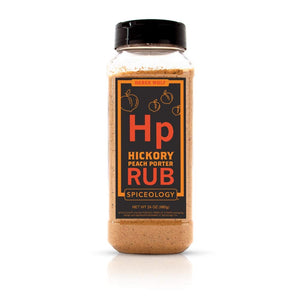 Derek Wolf - Hickory Peach Porter Rub from Spiceology - Beer-Infused Barbeque Rubs, Spices and Seasonings - Use On: Chicken, Pork, Salmon, Duck, Lamb, Sweet Potatoes, Squash, and Roasted Nuts - 24 Oz