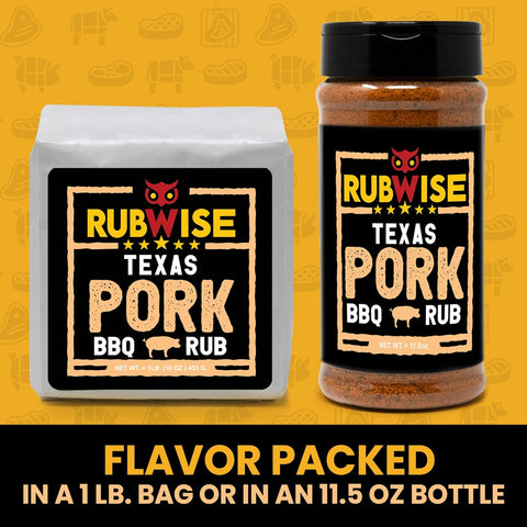Image of Texas Style Chicken Rub & Pork Rub by Rubwise | BBQ Rub & Spices for Smoking & Grilling | Dry Rubs | Great on Chicken, Turkey, Duck, Burgers, Chops, Pork Butt, Tenderloin & More | NO MSG (1Lb Each)