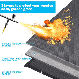 Large under Grill Mat 60 ×42 Inch for Outdoor Charcoal, Smokers, Gas Grills, Deck and Patio Protective Mats, Fireproof Grill Pads, Indoor Fireplace Mat Prevents Ember Damage Wood Floor