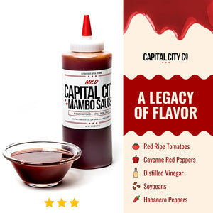 Capital City Mambo Sauce - Mild Recipe | Washington DC Wing Sauces | Perfect Condiment Topping for Wings, Chicken, Pork, Beef, Seafood, Burgers, Rice or Noodles | 128 Fl Oz (1 Gallon)