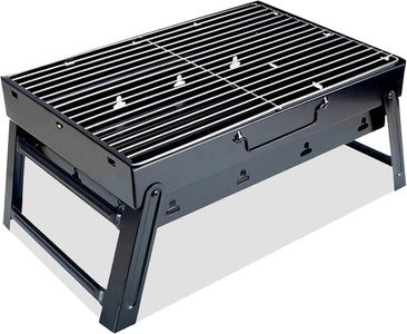 Charcoal Grill Portable BBQ Grill Small Portable Charcoal Grill Mini BBQ Grill Hibachi Grill Charcoal for Camping Outdoor Cooking Picnics Beach Hiking Party (Small), Stainless Steel